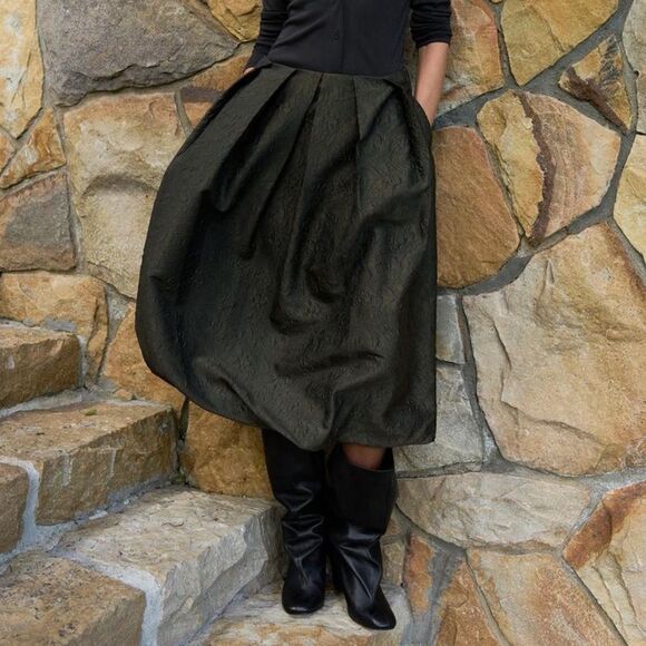 ZARA ZW COLLECTION VOLUMINOUS JACQUARD SKIRT - Picture 3 of 8